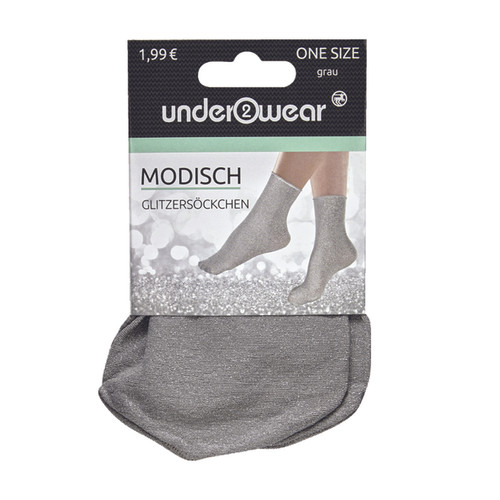 IDEENWELT Glitzer-Söckchen rosé onesize.